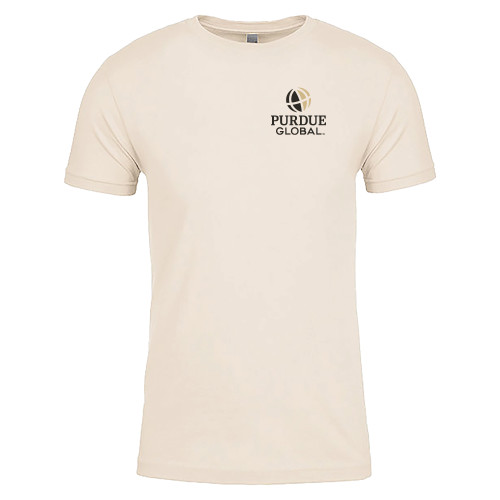  Next Level Unisex Sand Cotton Tee - Purdue Global Primary Mark - Vertical