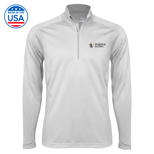  Syntrel White Interlock 1/4 Zip - Purdue Global Primary Mark - Horizontal