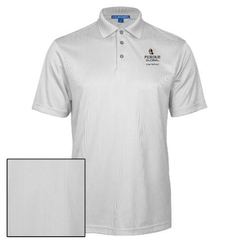  White Performance Fine Jacquard Polo - Purdue Global - Law School