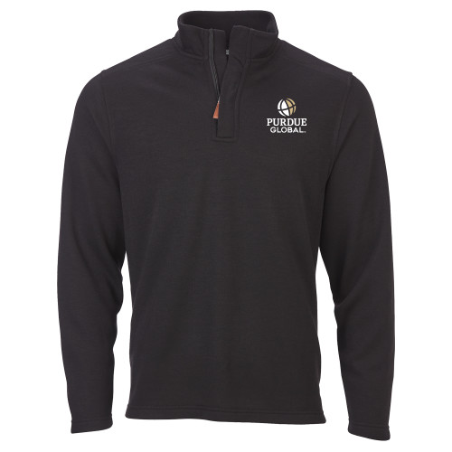  Boxercraft Black Sullivan 1/4 Zip - Purdue Global Primary Mark - Vertical