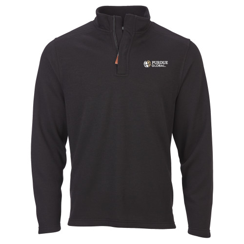  Boxercraft Black Sullivan 1/4 Zip - Purdue Global Primary Mark - Horizontal