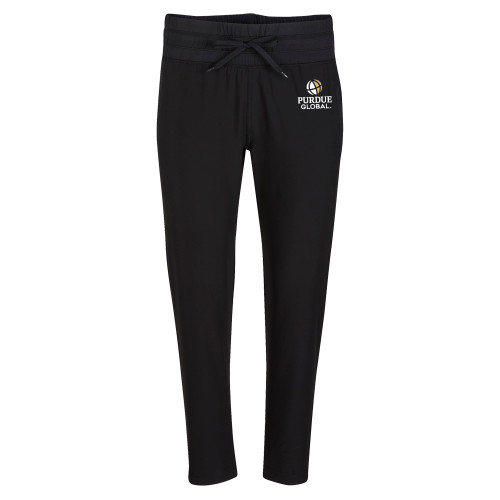  Boxercraft Womens Black Sport Jogger - Purdue Global Primary Mark - Vertical