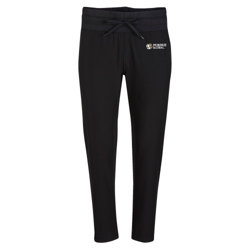  Boxercraft Womens Black Sport Jogger - Purdue Global Primary Mark - Horizontal