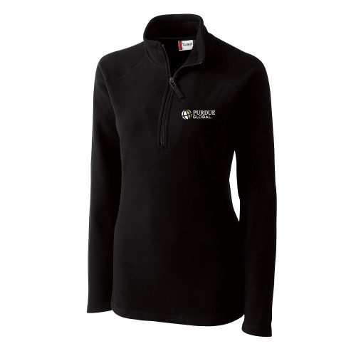  C&B Womens Black Clique Summit Performance Fleece Half Zip - Purdue Global Primary Mark - Horizontal