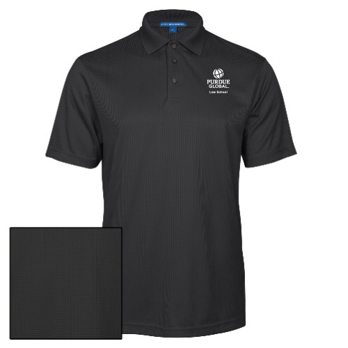  Charcoal Performance Fine Jacquard Polo - Purdue Global - Law School