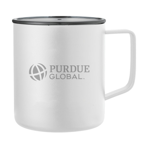 Purdue Rover Camp Vacuum Insulated White Mug 14oz