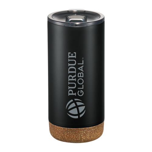  Valhalla Vacuum Insulated Black Tumbler 16oz - Purdue Global Primary Mark - Horizontal Engraved