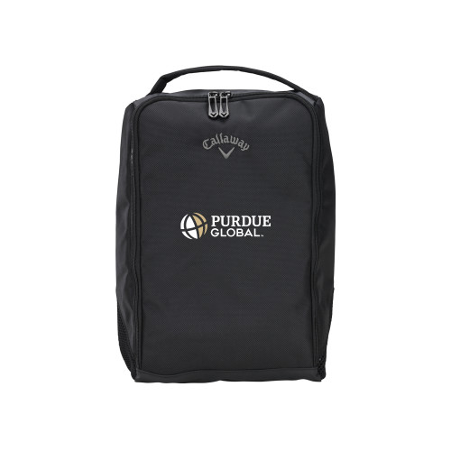  Callaway Clubhouse Black Golf Shoe Bag - Purdue Global Primary Mark - Horizontal