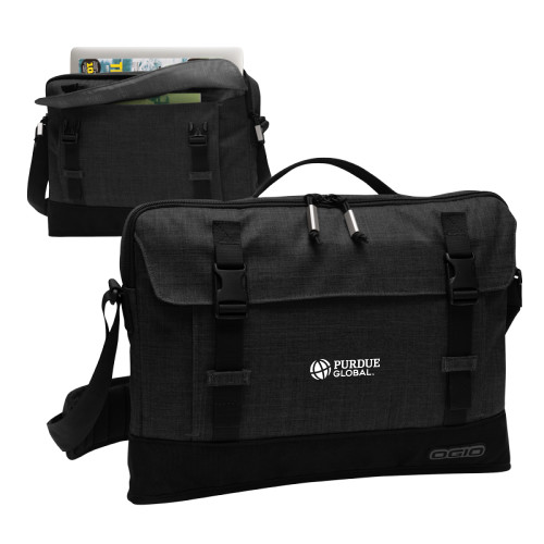  OGIO Heather Grey Apex 15 Slim Case - Purdue Global Primary Mark - Horizontal
