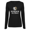 Thumbnail image for  Womens Black Long Sleeve V Neck Tee 