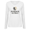 Thumbnail image for  Womens White Long Sleeve V Neck Tee