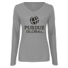 Thumbnail image for  Womens Grey Long Sleeve V Neck Tee 