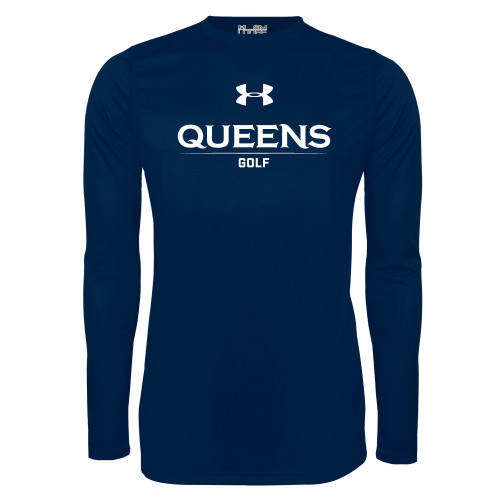  Under Armour Navy Long Sleeve Tech Tee - UA - Queens Golf