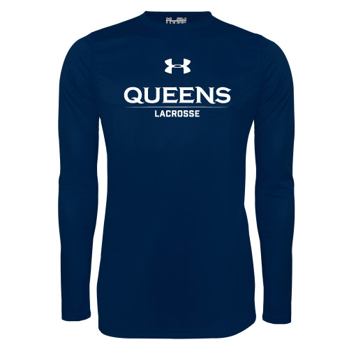  Under Armour Navy Long Sleeve Tech Tee - UA - Queens Lacrosse