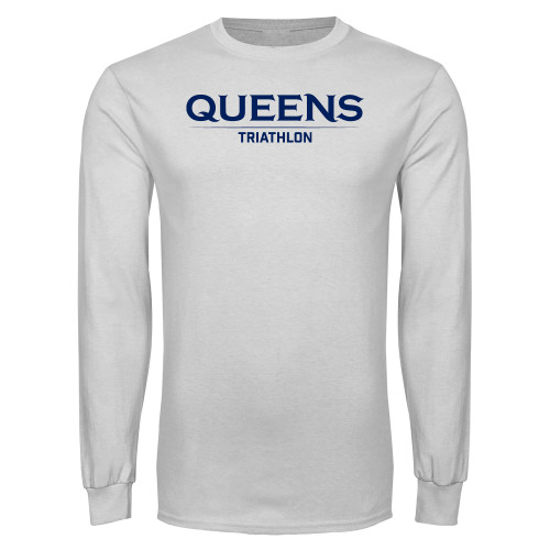  White Long Sleeve T Shirt - Queens -  Triathlon