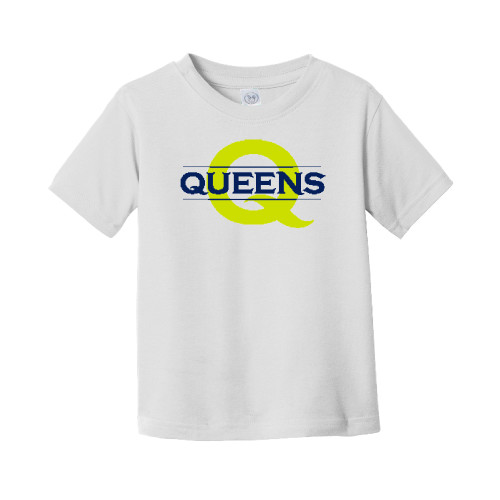  Toddler White T Shirt - Queens Neon Q Wordmark
