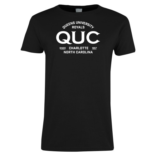  Womens Black Short Sleeve Tee - QUC Established Date