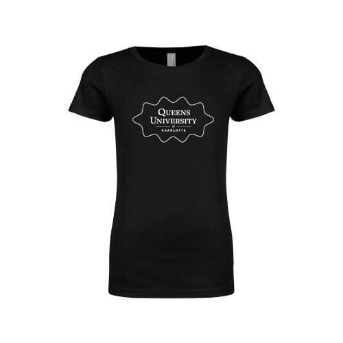  Next Level Girls Black Fashion Fit T Shirt - Queens University Charlotte Squiggly