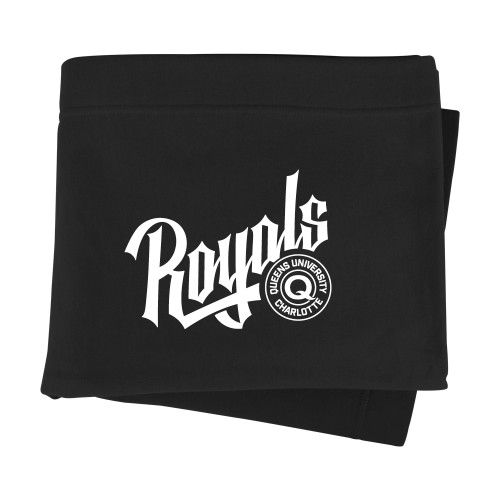  Black Sweatshirt Blanket - Royals with Queens Q Athletic Seal
