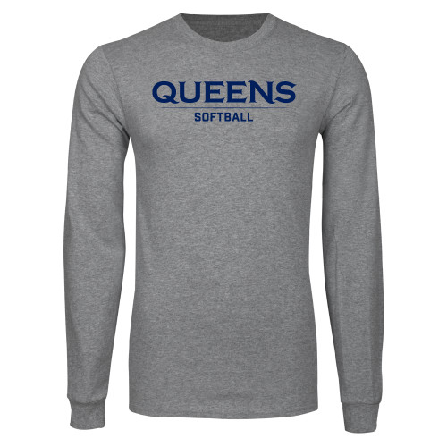  Grey Long Sleeve T Shirt - Queens -  Softball