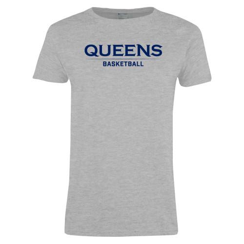  Womens Grey Short Sleeve Tee - Queens -  Basketball