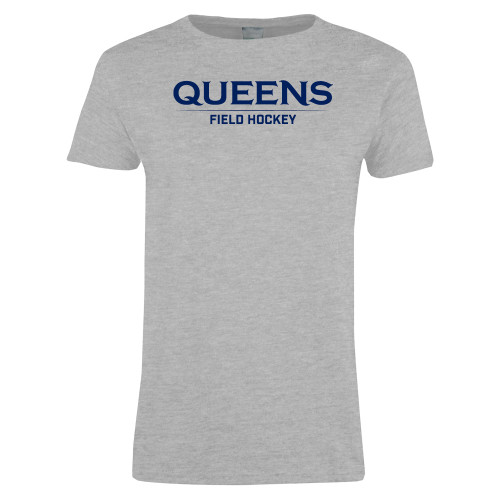  Womens Grey Short Sleeve Tee - Queens -  Field Hockey
