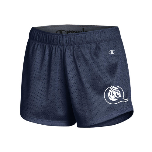  Champion Womens Navy Mesh Short - Queens Athletic Mark