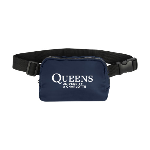  Anywhere Navy Belt Bag - Queens University Charlotte Wordmark Local