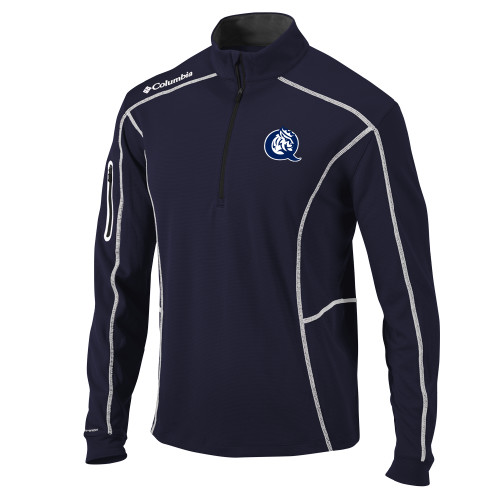  Columbia Navy Omni Wick Shotgun 1/4 Zip - Queens Athletic Mark