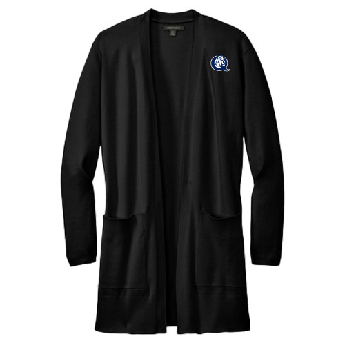  Mercer + Mettle Womens Black Open Front Cardigan Sweater - Queens Athletic Mark