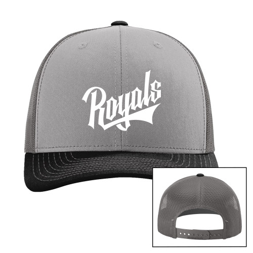  Richardson Grey/Charcoal/Black Trucker Hat - Royals Wordmark