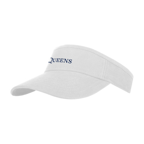  White Visor - Queens Institutional Wordmark Embroidery