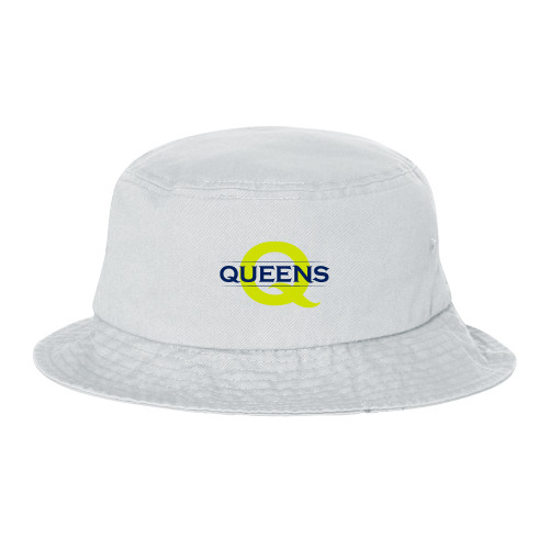  Sportsman White Bucket Hat - Queens Neon Q Wordmark
