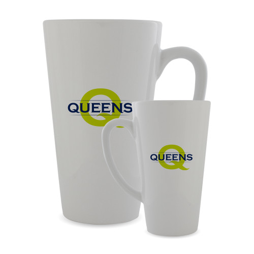  Full Color Latte Mug 17oz - Queens Neon Q Wordmark