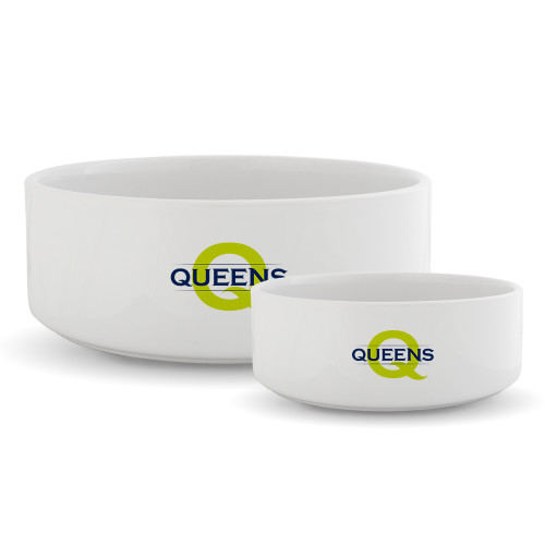  Ceramic Dog Bowl - Queens Neon Q Wordmark