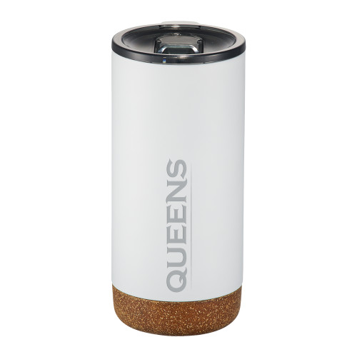  Valhalla Vacuum Insulated White Tumbler 16oz - Queens Athletic Wordmark Engraved