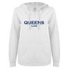 Thumbnail image for  ENZA Womens White V Notch Raw Edge Fleece Hoodie