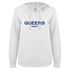 Thumbnail image for  ENZA Womens White V Notch Raw Edge Fleece Hoodie