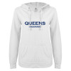 Thumbnail image for  ENZA Womens White V Notch Raw Edge Fleece Hoodie