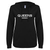 Thumbnail image for  ENZA Womens Black V Notch Raw Edge Fleece Hoodie