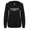 Thumbnail image for  ENZA Womens Black V Notch Raw Edge Fleece Hoodie