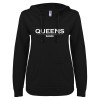 Thumbnail image for  ENZA Womens Black V Notch Raw Edge Fleece Hoodie