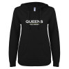 Thumbnail image for  ENZA Womens Black V Notch Raw Edge Fleece Hoodie