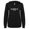 Thumbnail image for  ENZA Womens Black V Notch Raw Edge Fleece Hoodie