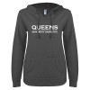 Thumbnail image for  ENZA Womens Dark Heather V Notch Raw Edge Fleece Hoodie
