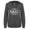 Thumbnail image for  ENZA Womens Dark Heather V Notch Raw Edge Fleece Hoodie