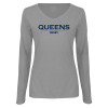 Thumbnail image for  Womens Grey Long Sleeve V Neck Tee 