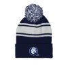 Thumbnail image for  Navy/White Two Tone Knit Pom Beanie w/Cuff