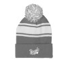 Thumbnail image for  Grey/White Two Tone Knit Pom Beanie w/Cuff