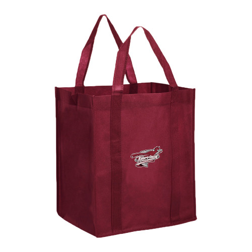  Non Woven Maroon Grocery Tote - Official Logo